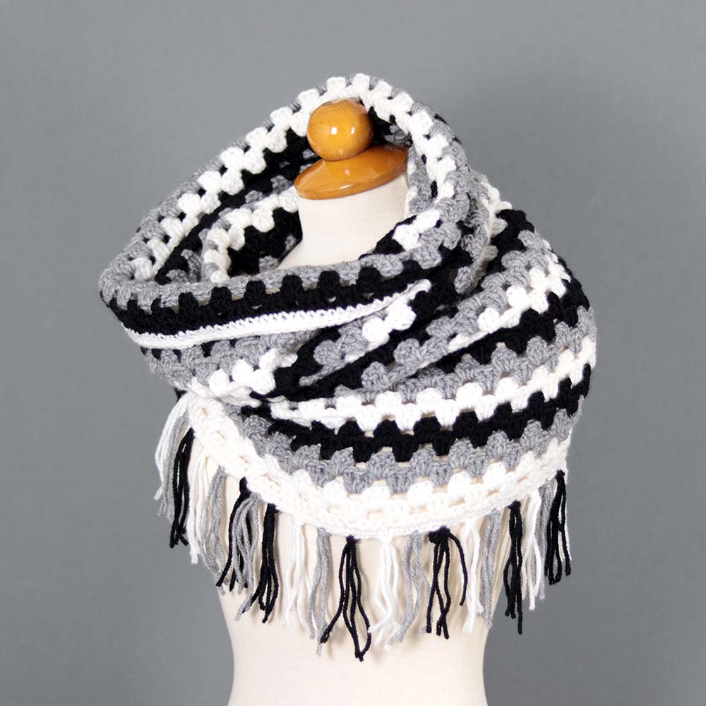 granny boho cowl crochet pattern