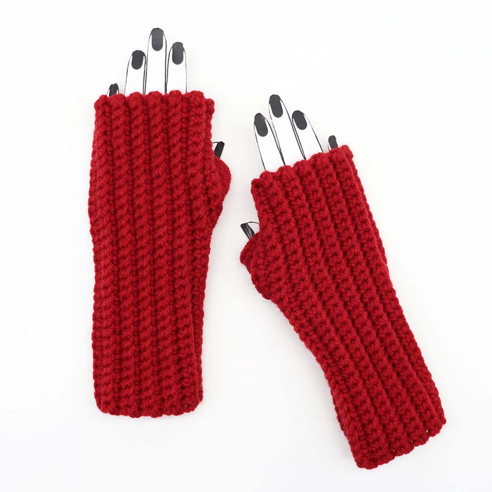 Dusty Pink Fingerless Gloves Crochet Pattern