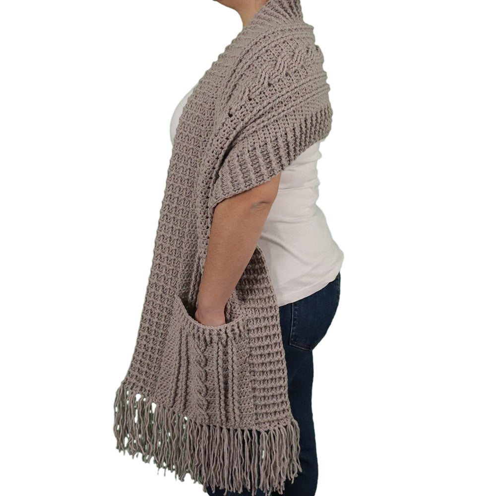 Curious Twists Pockets Shawl Crochet Pattern